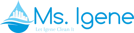 A blue and white logo for the clean it project.